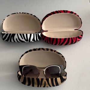 Stylish Zebra Print Hard Eyeglass Cases – Set of 3